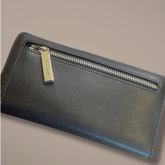 KATE SPADE Saffiano Leather Black Bifold Zip Around Wallet Excellent Condition - Picture 4 of 13